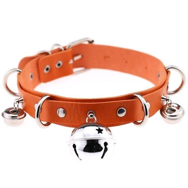 Pleather Cat Bell Collar