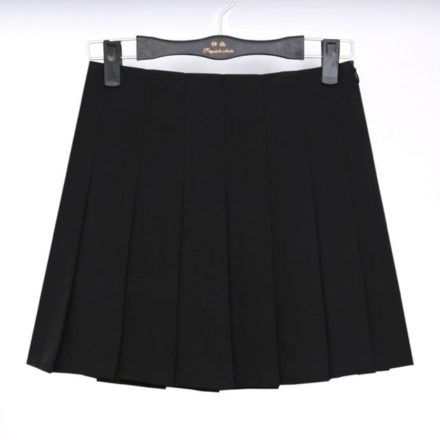 Solid Color Pleated Skirt