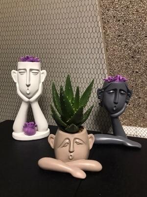 Minimalist Ceramic Abstract Head Vase