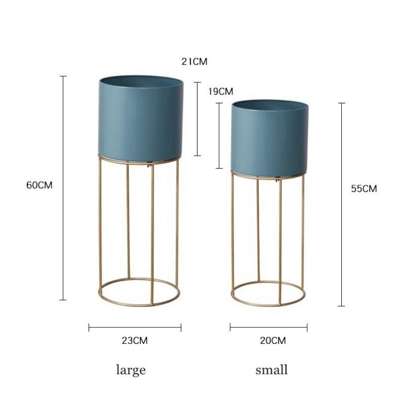 Fleur Large Planter Pots with Metal Stand