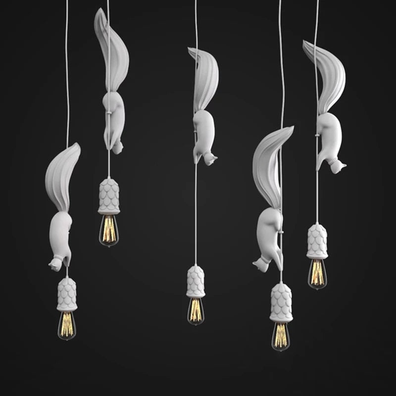 Nordic Resin Squirrel Pendant Lights