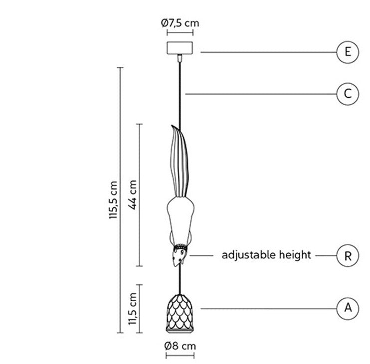 Luces colgantes de ardilla de resina nórdica