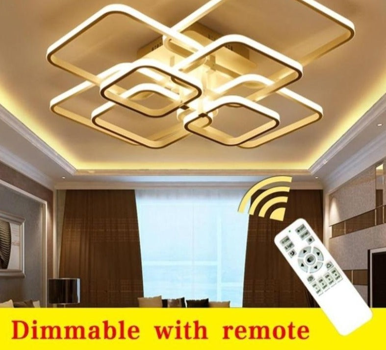 Modern LED Chandelier Lighting - Dimmable App-Controlled & Remote-Controlled Chandelier for Contemporary Homes