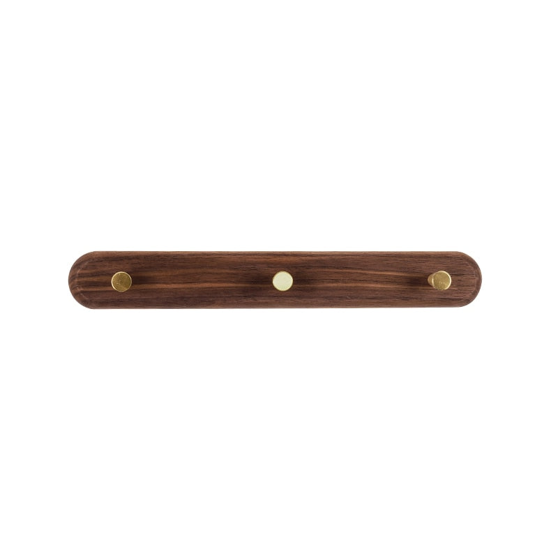 Nordic Natural Wood & Brass Wall Hook Racks