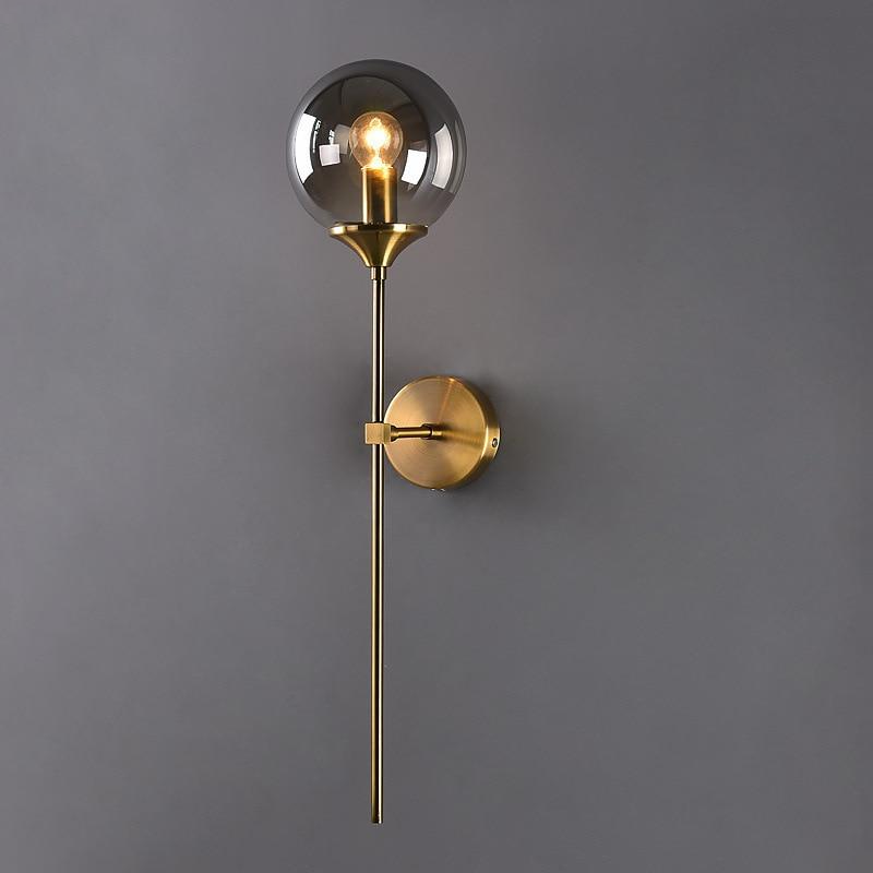 Glass Torch Brass Wall Light