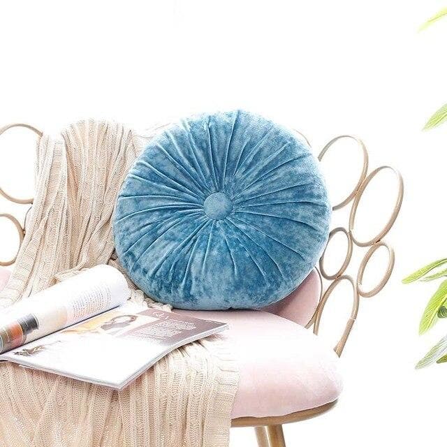 Crushed Velvet Round Pillow