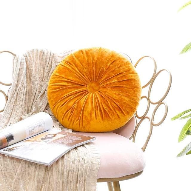 Crushed Velvet Round Pillow