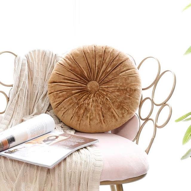 Crushed Velvet Round Pillow