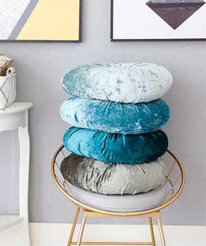 Crushed Velvet Round Pillow