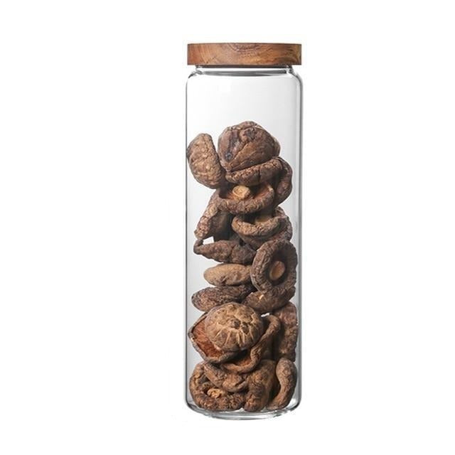 Acacia Food Glass Storage Jars