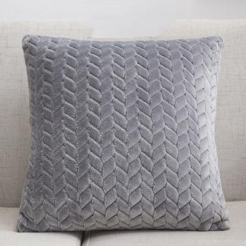 Housse de coussin en velours uni