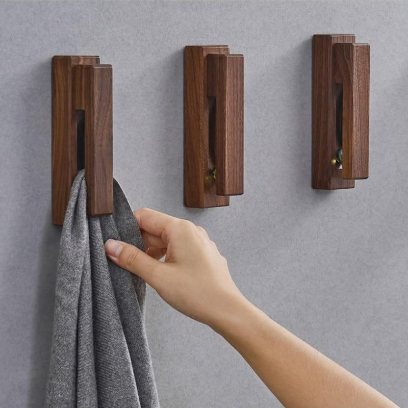 Soportes de toalla de madera nórdicos para el baño