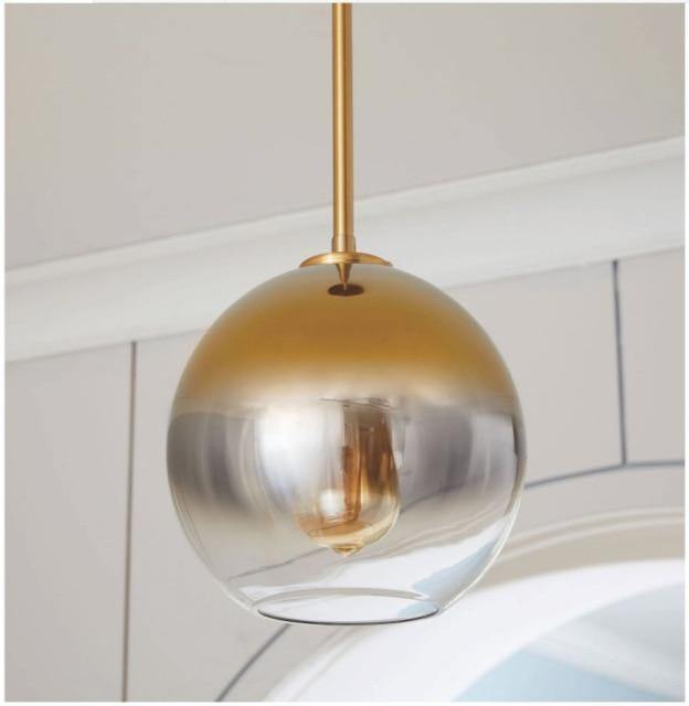 Nordic Glass Pendant Light Champagne Amber, Iconic Silver, Transparent