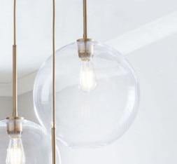 Nordic Glass Pendant Light Champagne Amber, Iconic Silver, Transparent