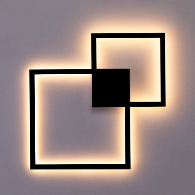 Black-White Square Wall Decoration Lamp