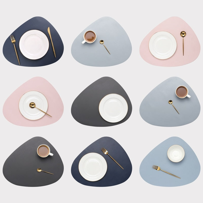 Pastel Shapes Waterproof PU Leather Placemats & Coasters