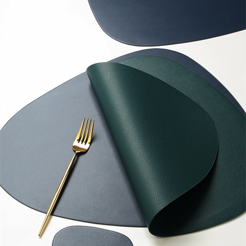 Pastel Shapes Waterproof PU Leather Placemats & Coasters