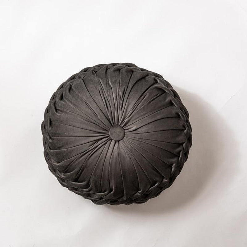 Velvet Ruffle Round Throw Pillow Cushions