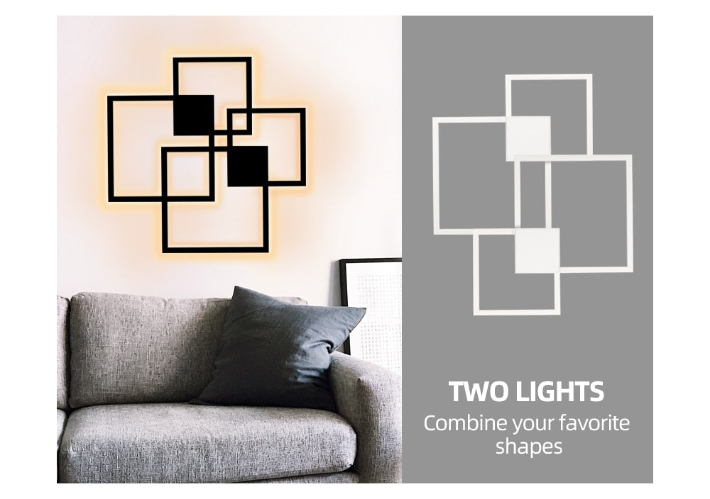 Black-White Square Wall Decoration Lamp