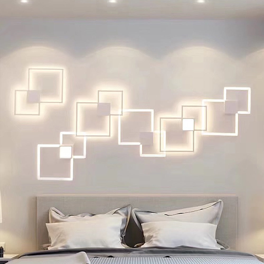 Black-White Square Wall Decoration Lamp