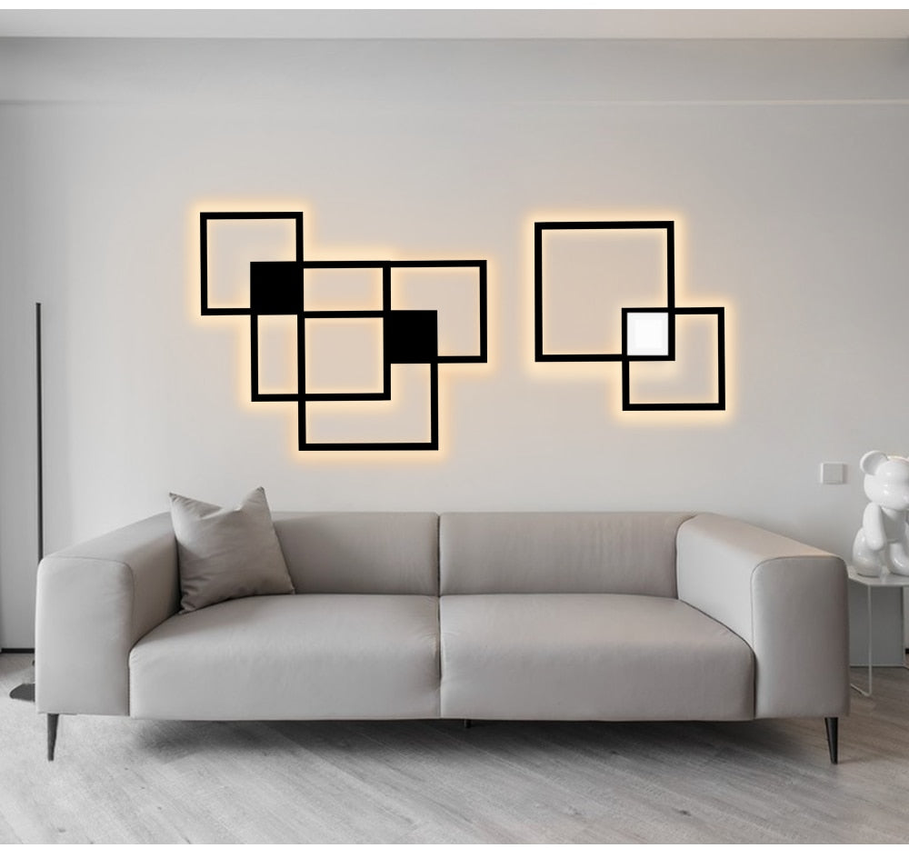 Black-White Square Wall Decoration Lamp