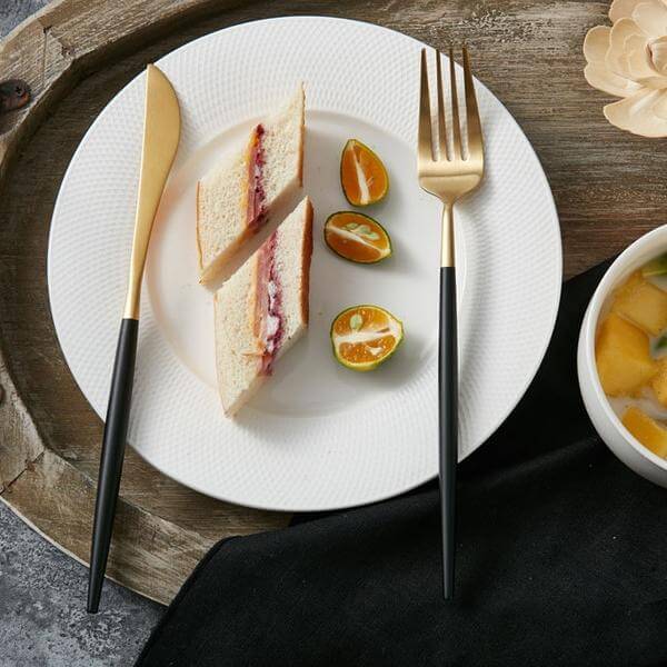 Modern Black Gold Flatware Set