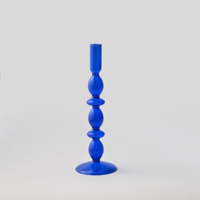 Blue Horizon Glass Taper Candle Holder & Vase Collection