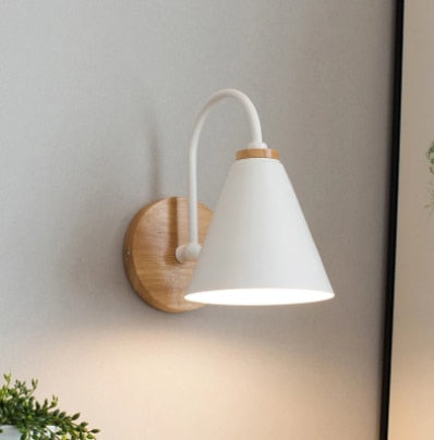 Elegant Curve Wood & Metal Wall Lamp