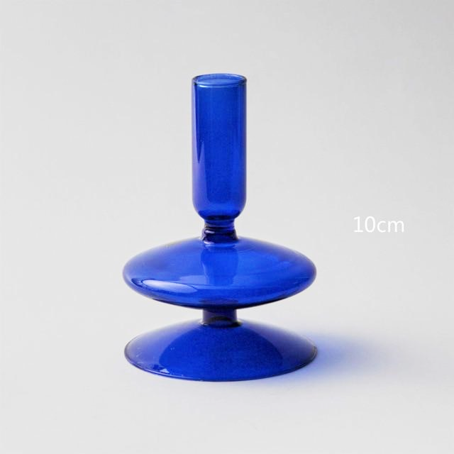 Cobalt Blown Glass Candle Holders