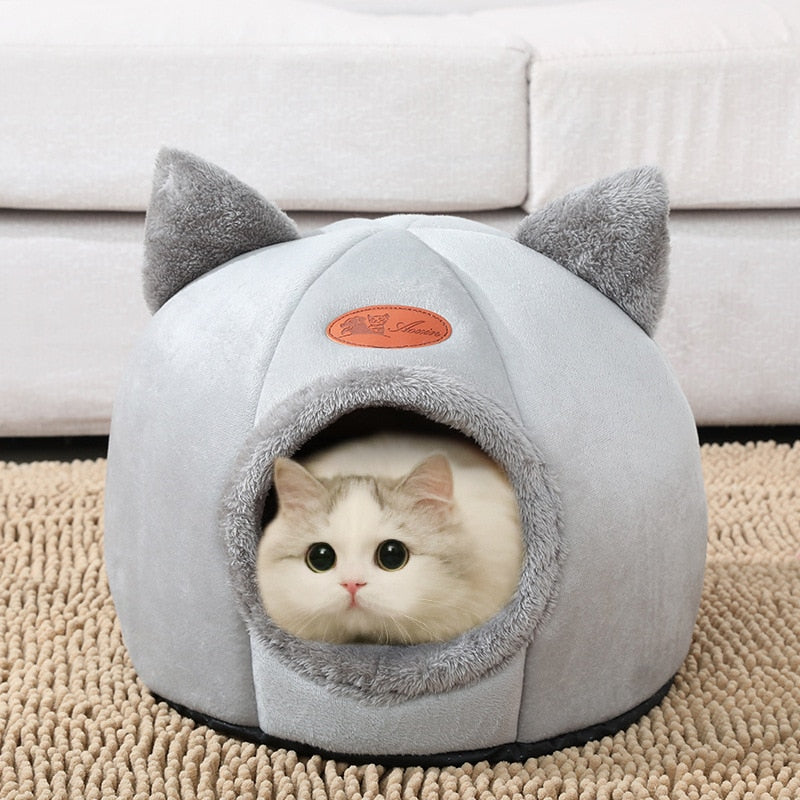 Cute Kitty Calming Cat Cave med aftagelig kattesengepude