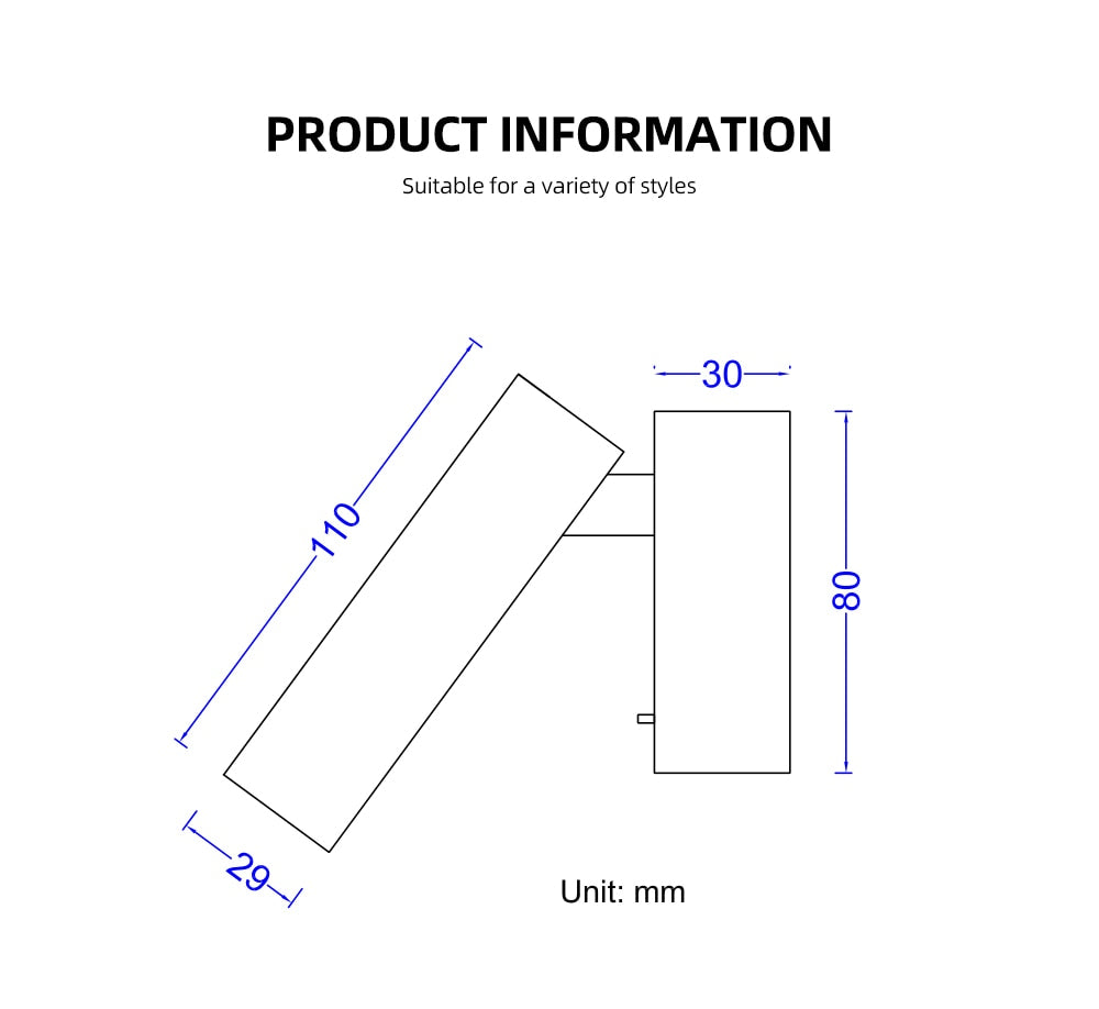 350° Mounted Bedside LED Wall Light