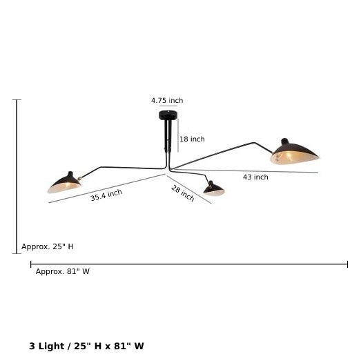 Serge Rotating Arm Ceiling light