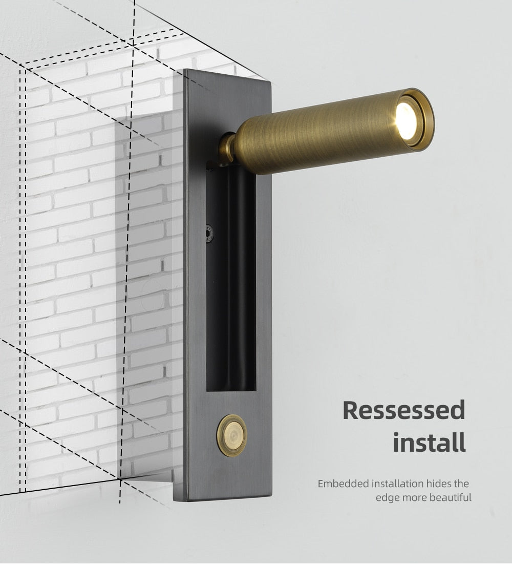 IIS Recessed Push Switch Wall Lamps