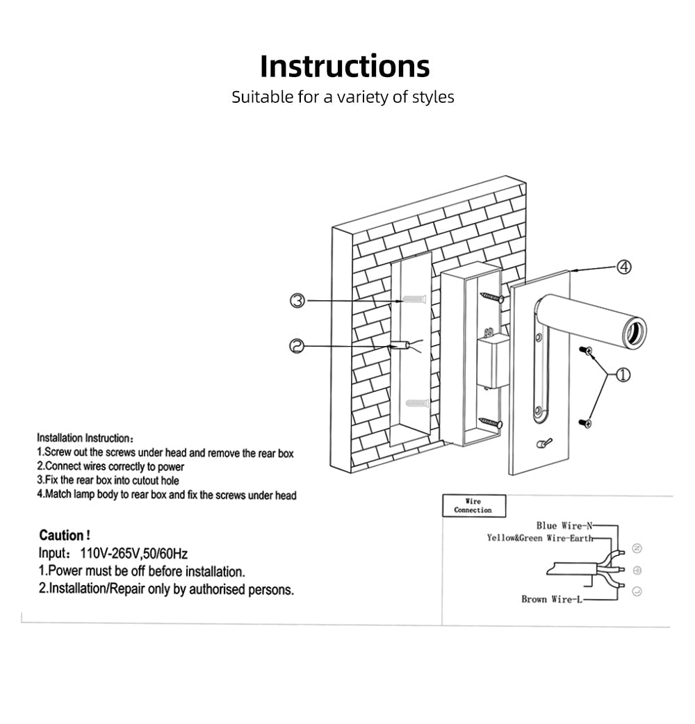 IIS Recessed Push Switch Wall Lamps