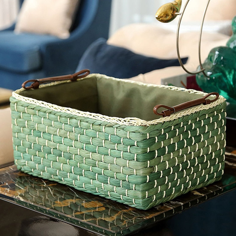 Green Farmhouse Woven Storage Baskets