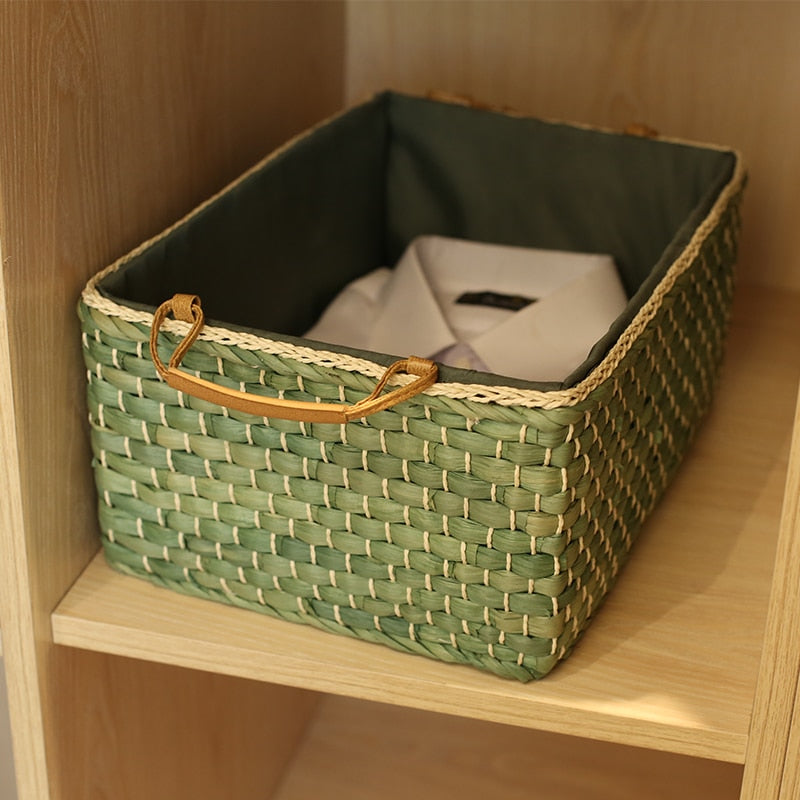 Green Farmhouse Woven Storage Baskets