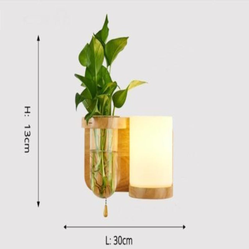 Modern Wooden Planter Wall Lamp