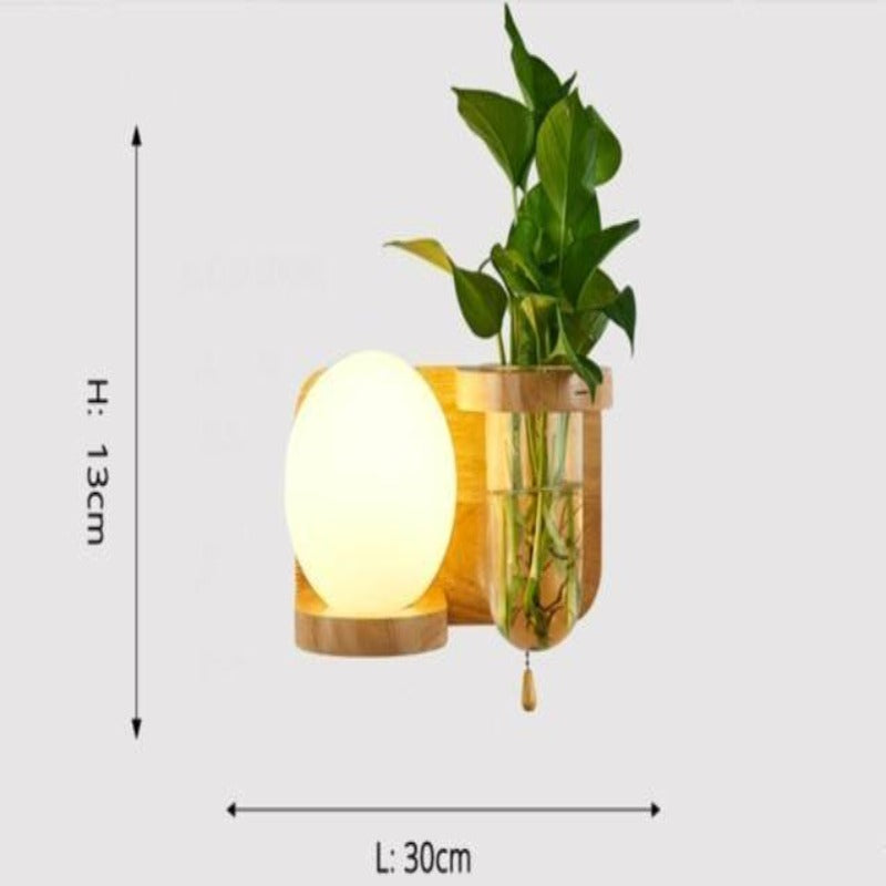 Modern Wooden Planter Wall Lamp