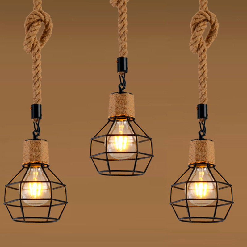 Lampe suspendue en corde