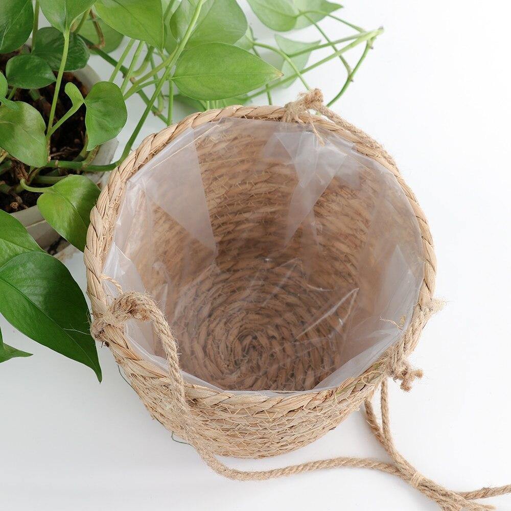 Geweven Jute Touw Hangende Plantenmand