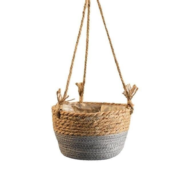 Geweven Jute Touw Hangende Plantenmand