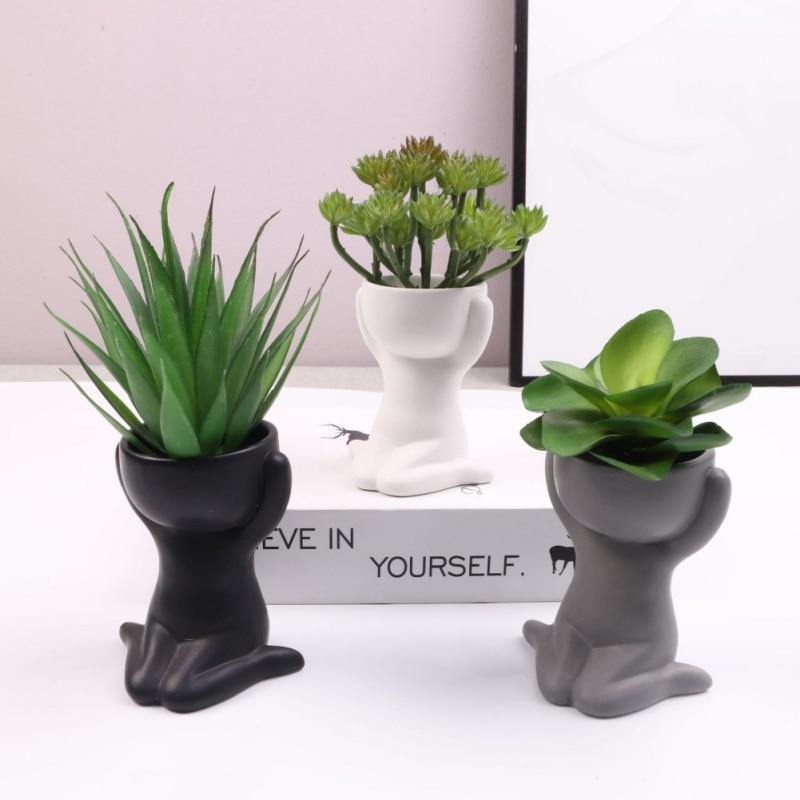 Petit pot de fleurs en céramique pour plantes succulentes