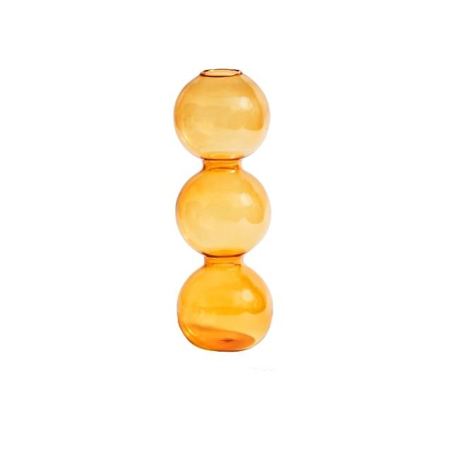 Orange Amber Glass Taper Candle Holder & Vases