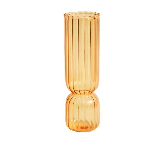 Orange Amber Glass Taper Candle Holder & Vases