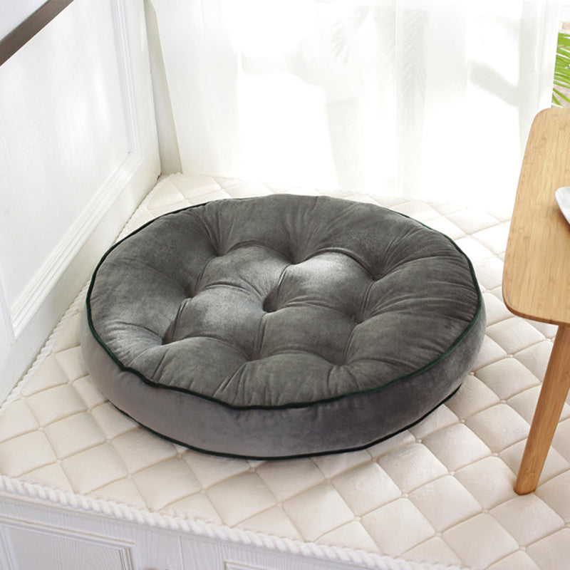 Velvet Round Floor Cushions Seating Pouf