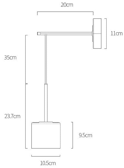 Lampa de perete rotundă suspendată din acril Murad