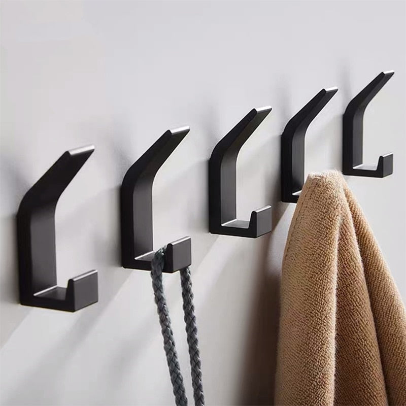 Ganchos de Pared Decorativos de Aluminio Negro y Blanco