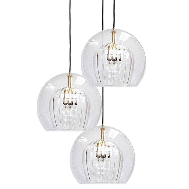 Dobbelt glass LED pendellampe, transparent