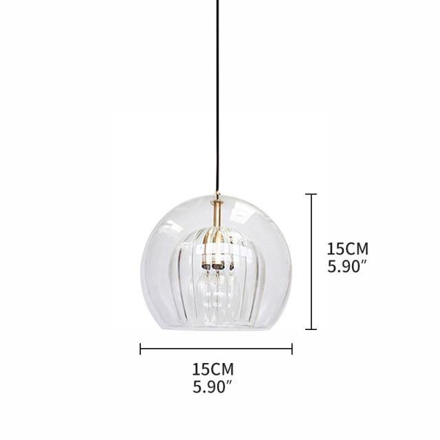 Luz Pendente LED de Vidro Duplo, Transparente