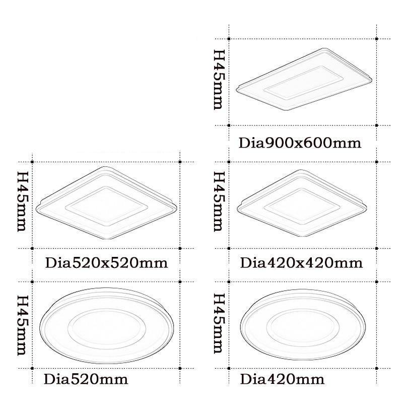 Geometrické obdélníkové stropní svítidlo